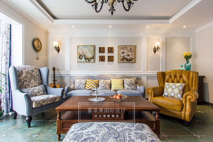 美式客厅装修实景图