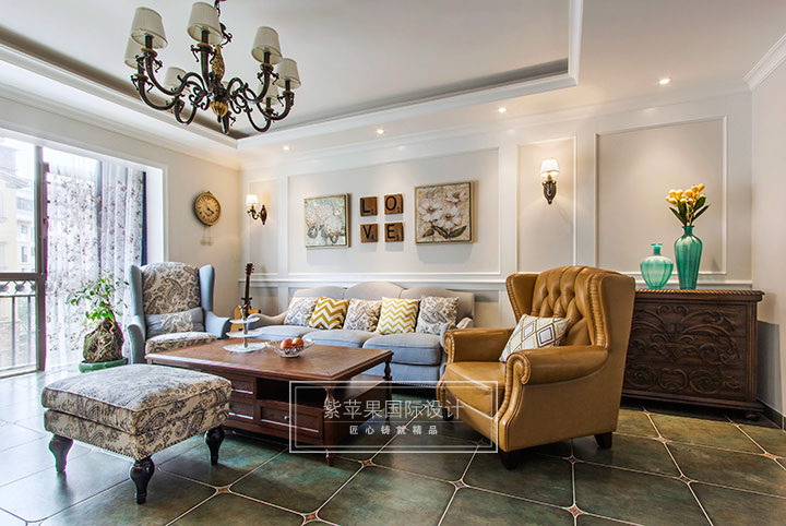 美式客厅装修实景图