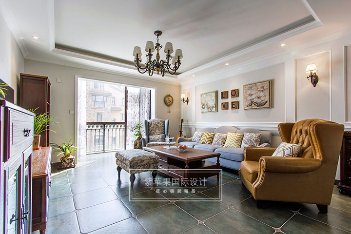 美式客厅装修实景图